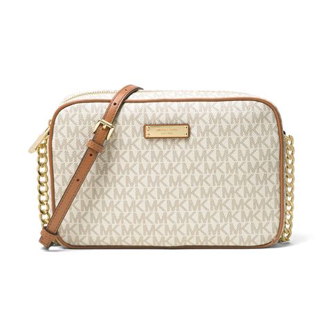 michael kors hamilton lg crossbody vanilla mk logo signature|Amazon.com: Michael Kors Vanilla Handbags.